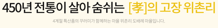 450년 전통이 살아 숨쉬는 효의 고장 위촌리